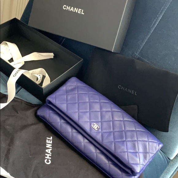 purple clutch bag